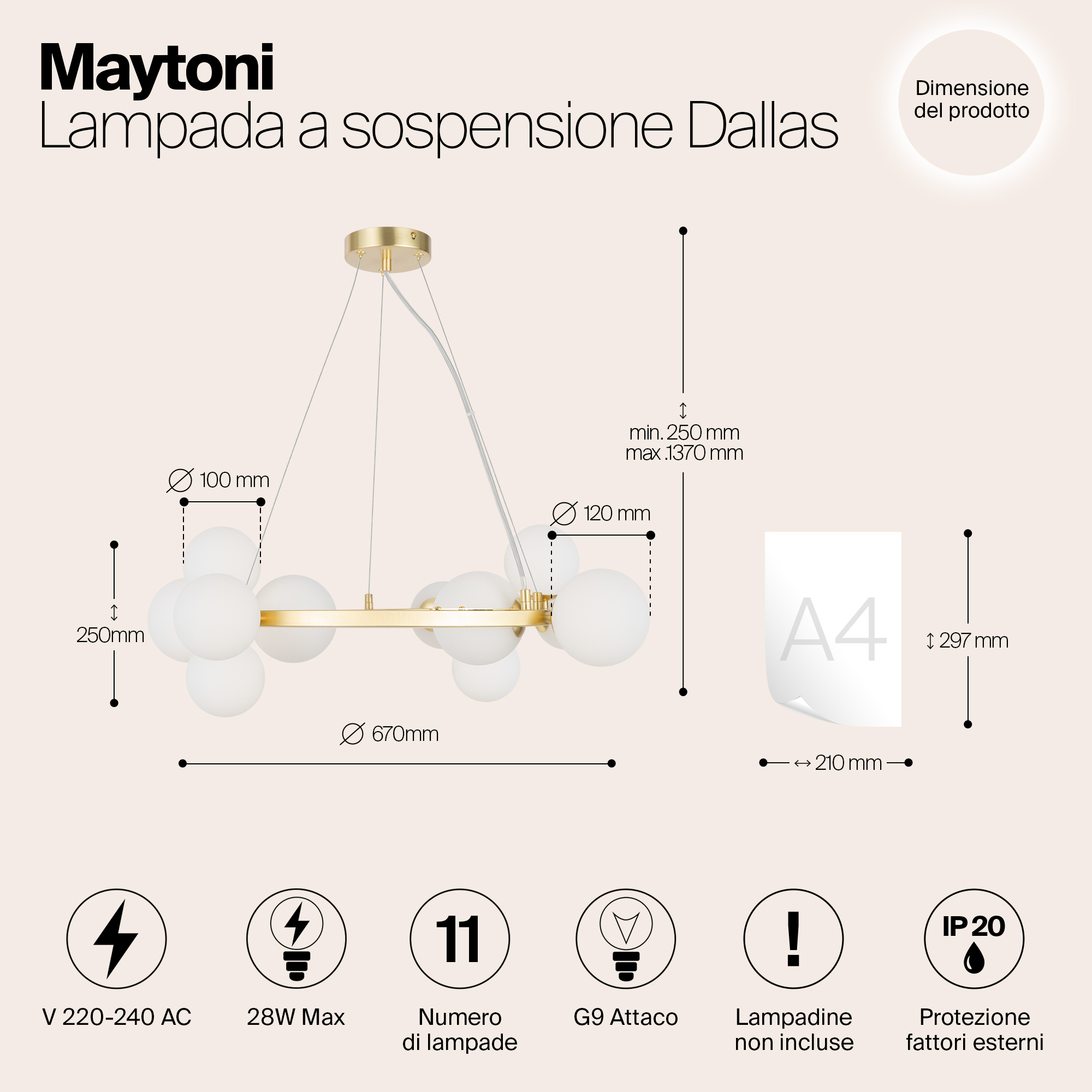 Подвесной светильник Maytoni MOD545PL-11BS