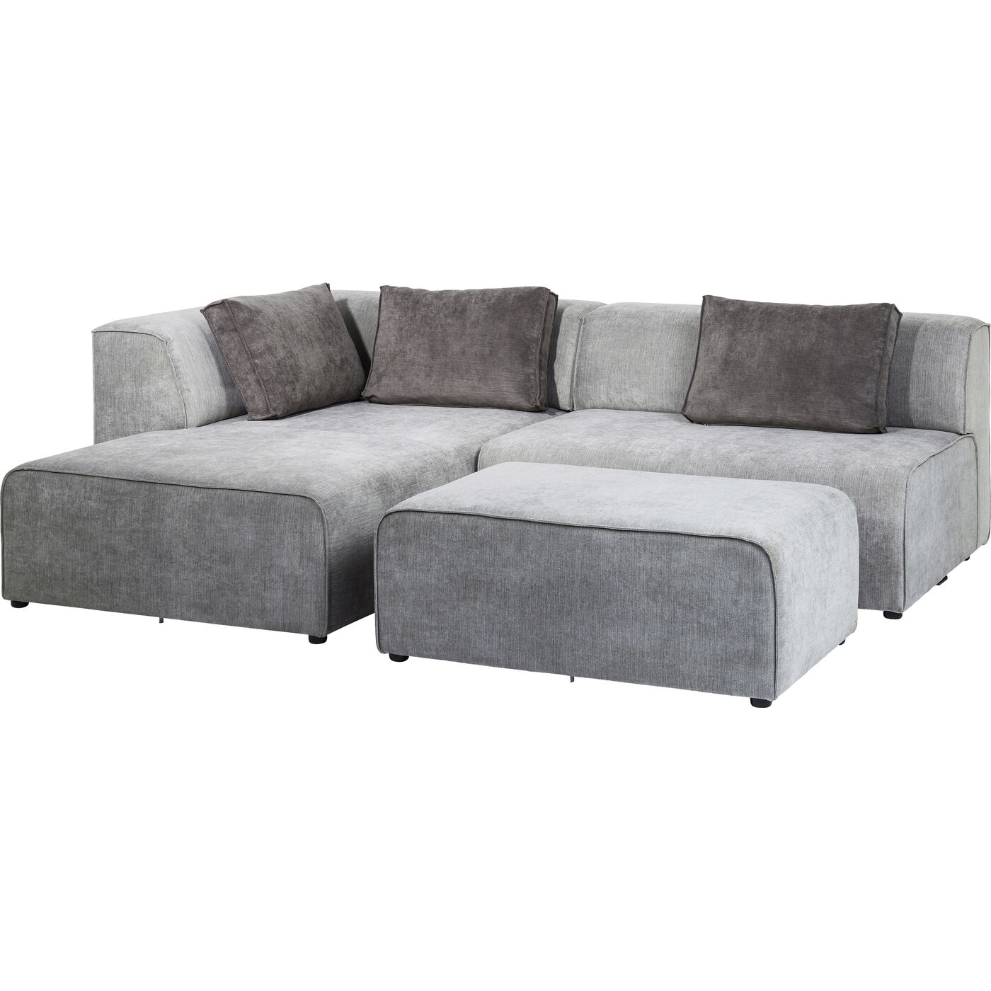 Диван угловой левосторонний Infinity Ottomane Left Grey KARE 81324