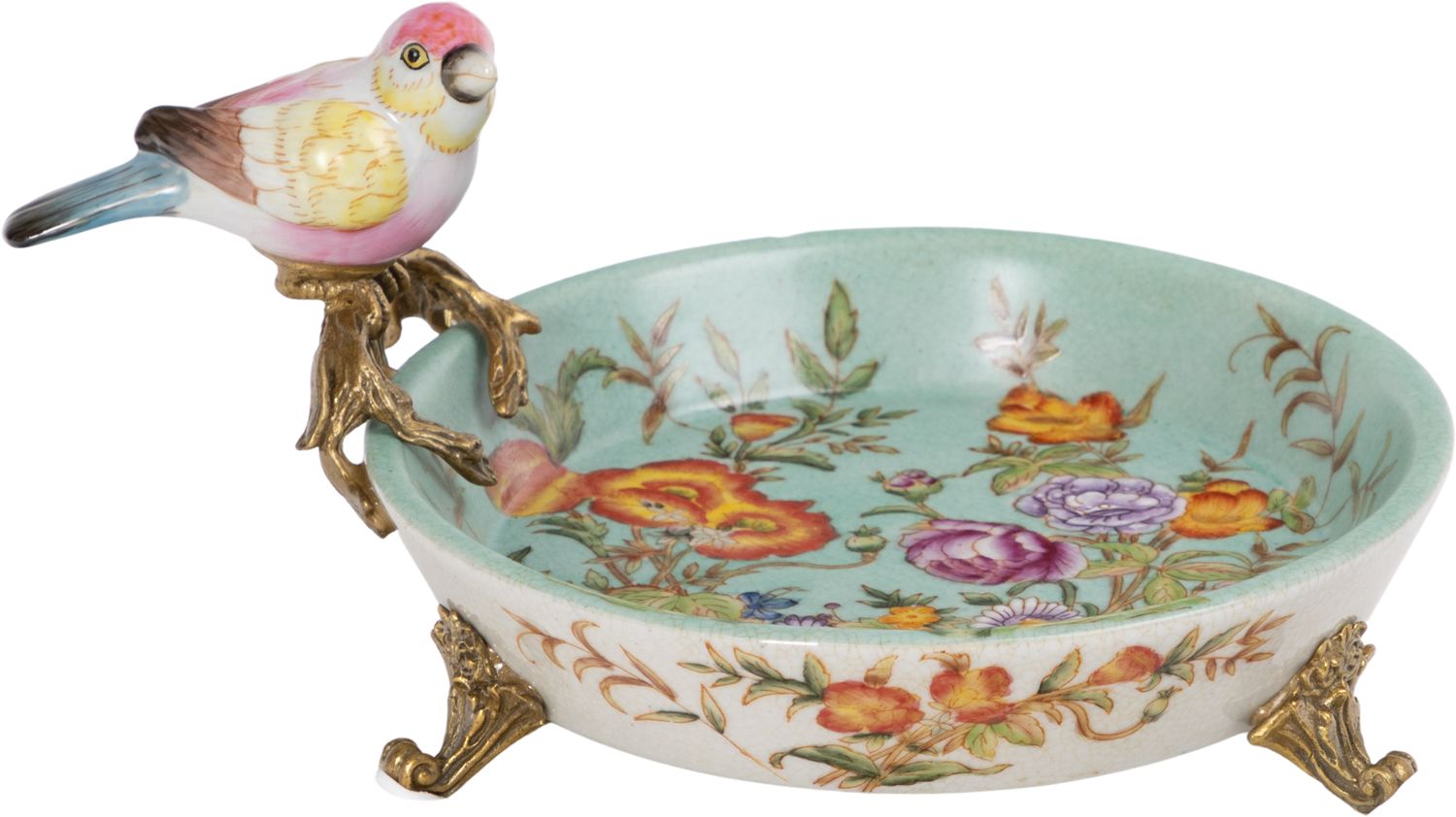Блюдо с птичкой Glasar 31G2419/C914EHC/HLG2037