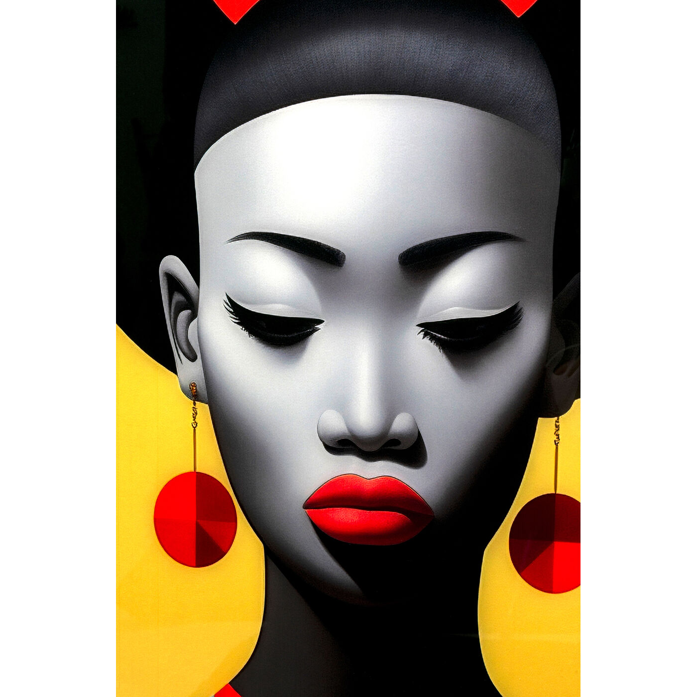 Картина стеклянная Muse Retro Lady Red 80x120cm KARE 57668