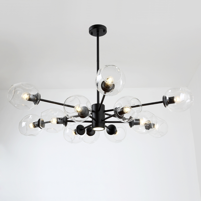 Люстра на штанге MARINE D104 10 lamps Gold/Transparent by ImperiumLoft