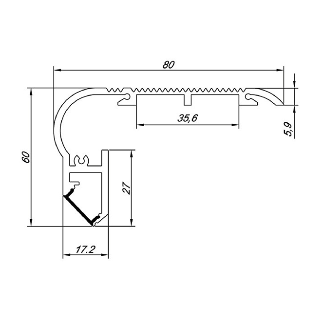 Накладной профиль для лестниц Donolux DL18508 Alu