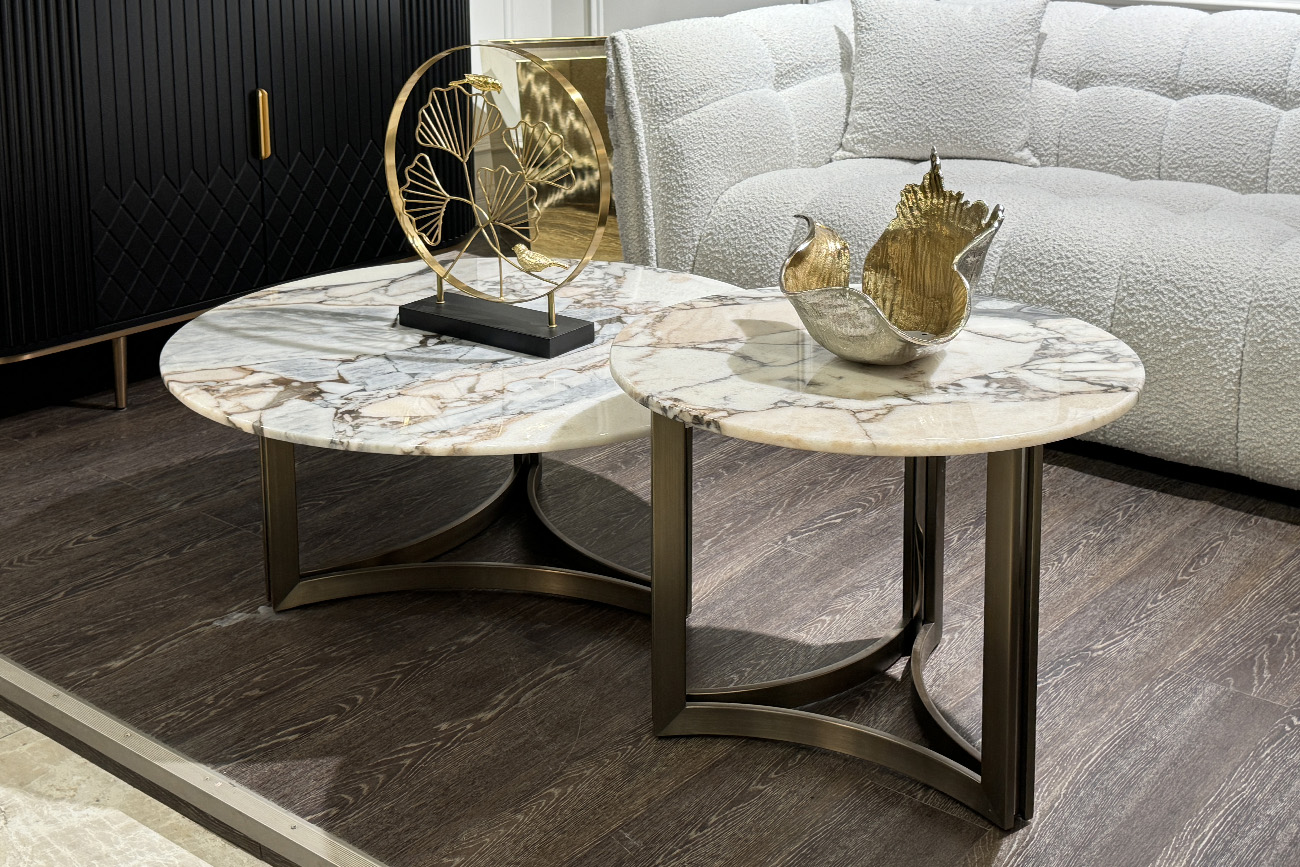 Столик журнальный круглый мраморный Garda Decor 58DB-07036