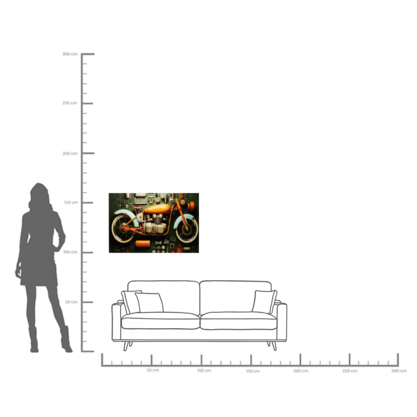 Картина стеклянная Garage Motorbike 60x80 см KARE 56269