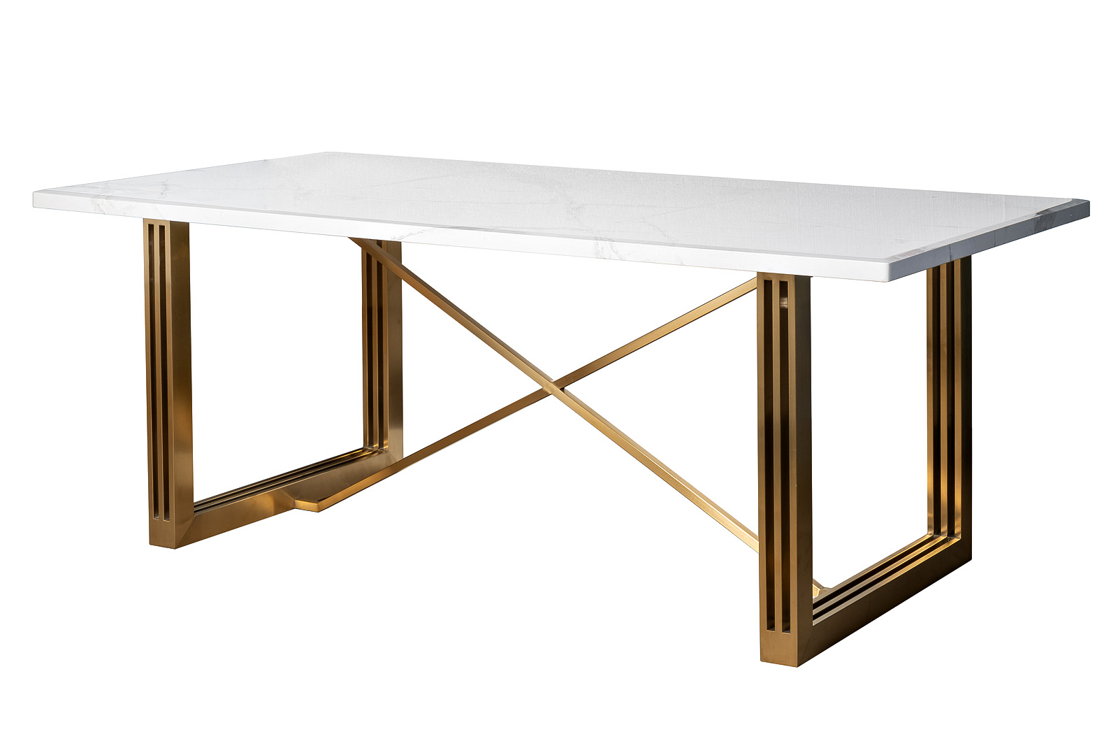 Стол обеденный прямоугольный белый/золото Garda Decor 30F-14780