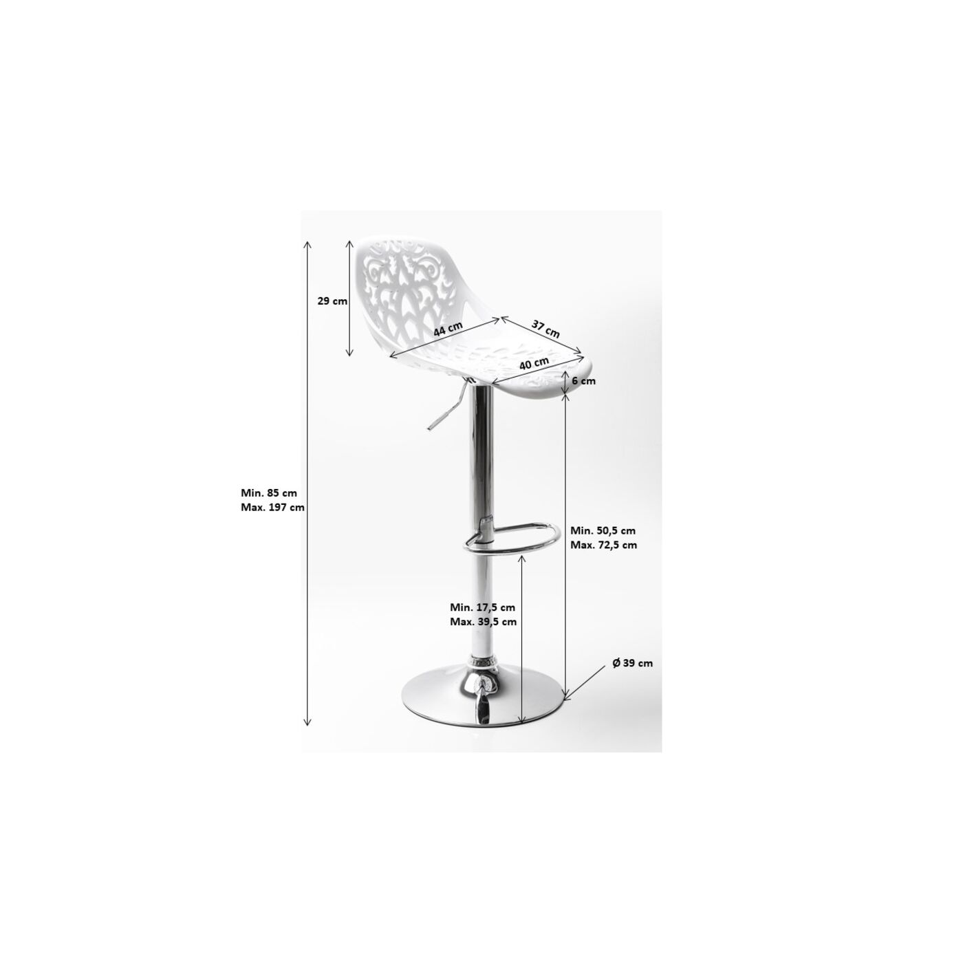 Стул барный Ornament White KARE 76859