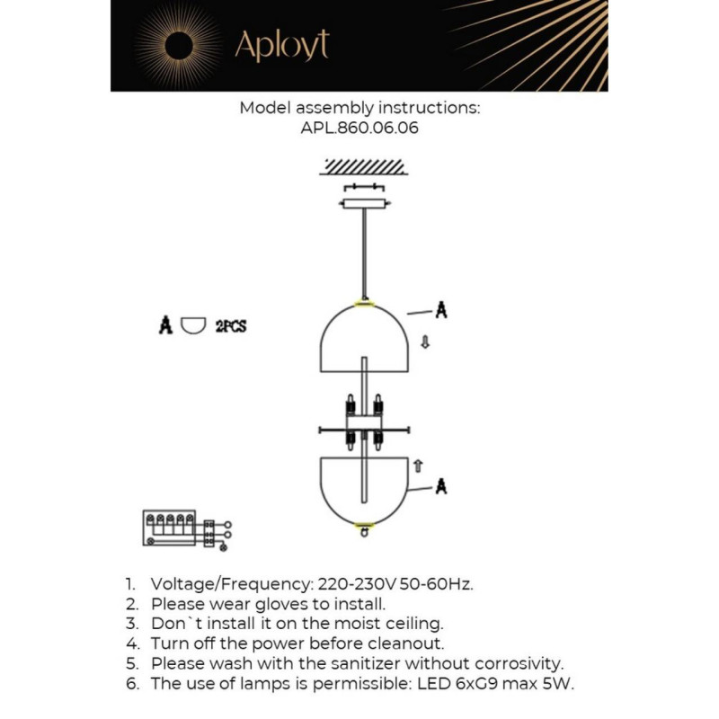 Подвесной светильник APLOYT APL.860.06.06