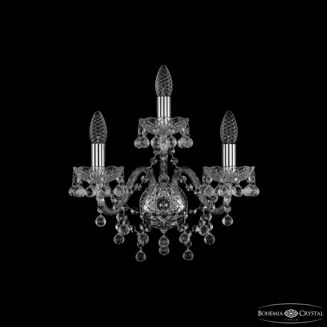 Бра хрустальные 1409B/2+1/160 Ni Bohemia Ivele Crystal