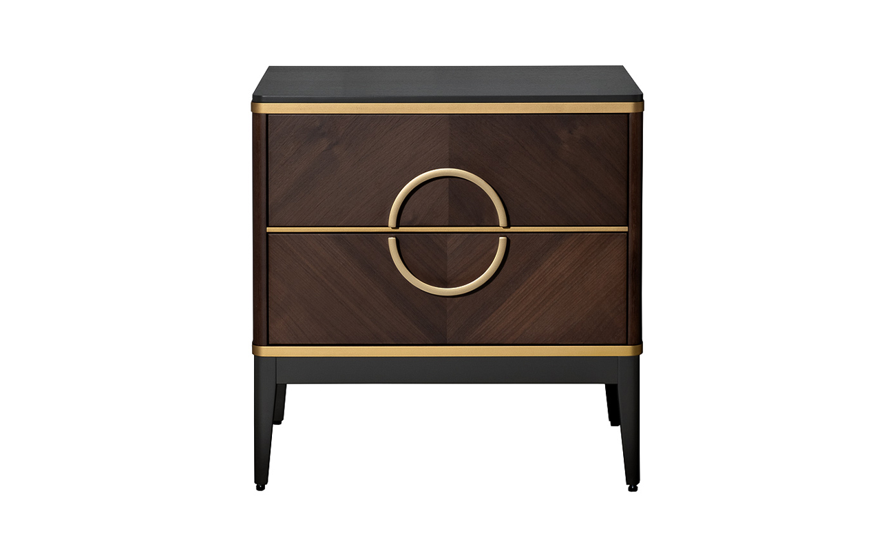 Тумба прикроватная шпон 2 ящика 60*60*40 Garda Decor 151SV-10001