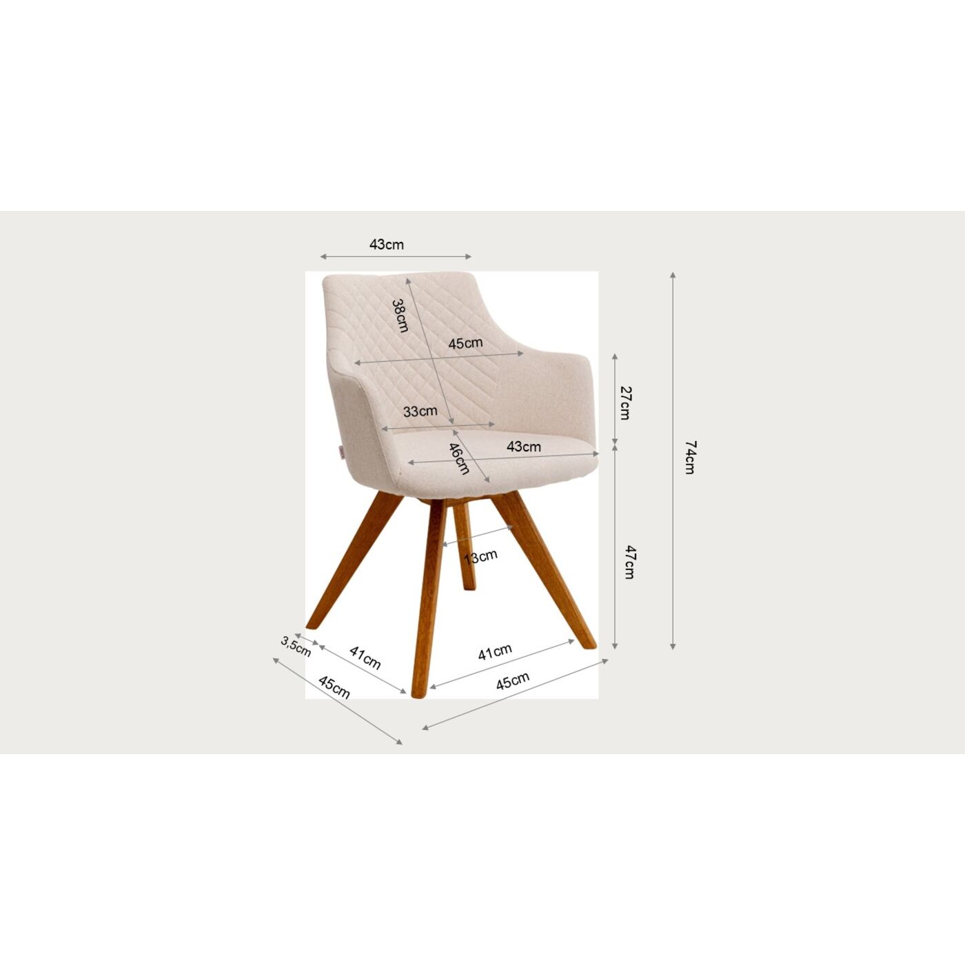 Стул вращающийся Coco Wood Green KARE 70741