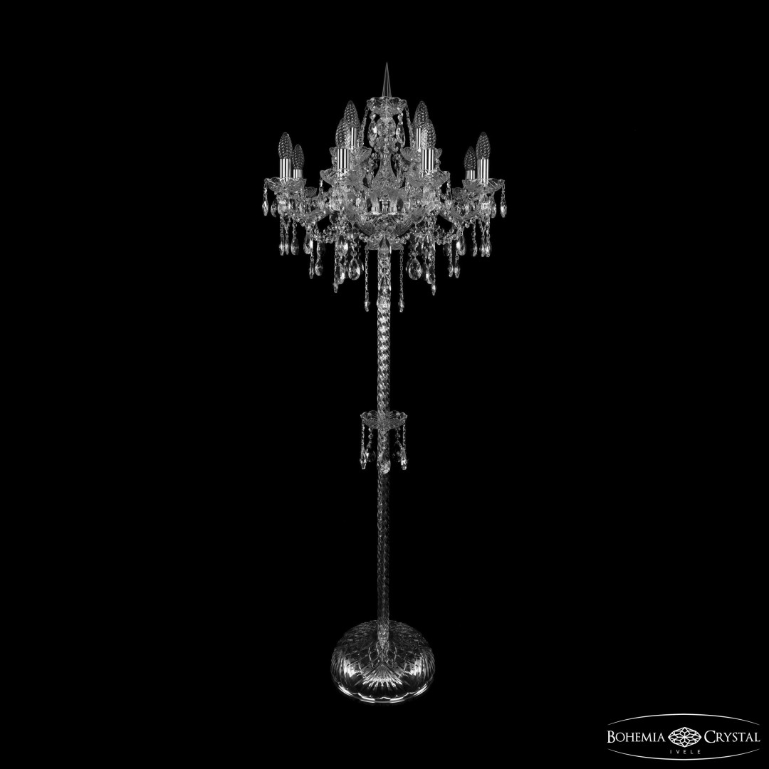 Торшер хрустальный 1415T2/8+4/200-165 Ni Bohemia Ivele Crystal