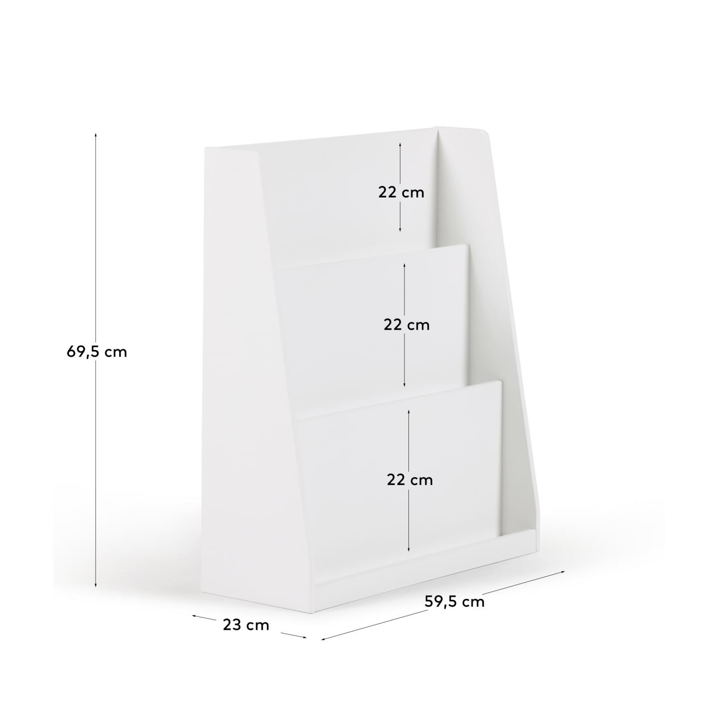Книжный шкаф Adiventina из МДФ белого цвета 59,5 x 69,5 см La Forma (ex Julia Grup)