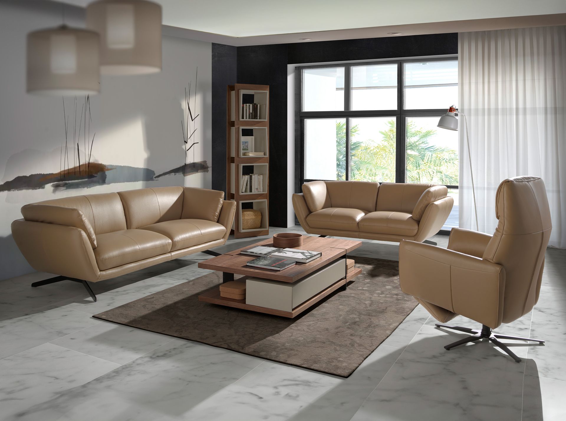 Вращающееся кресло Double Relax/ 5086 с кожаной обивкой Angel Cerda