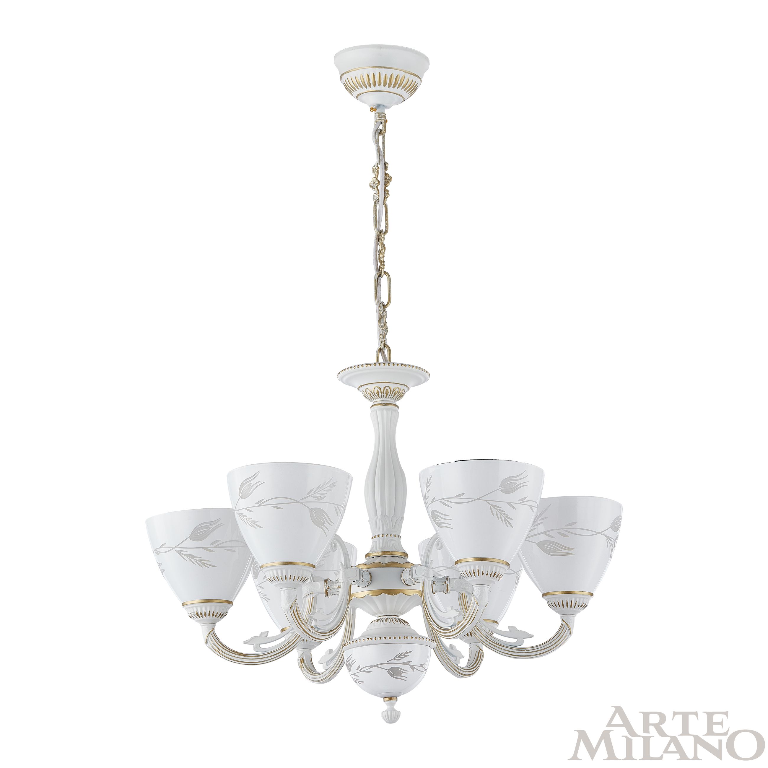 Люстра с плафонами 343659/6 WT+G Arte Milano