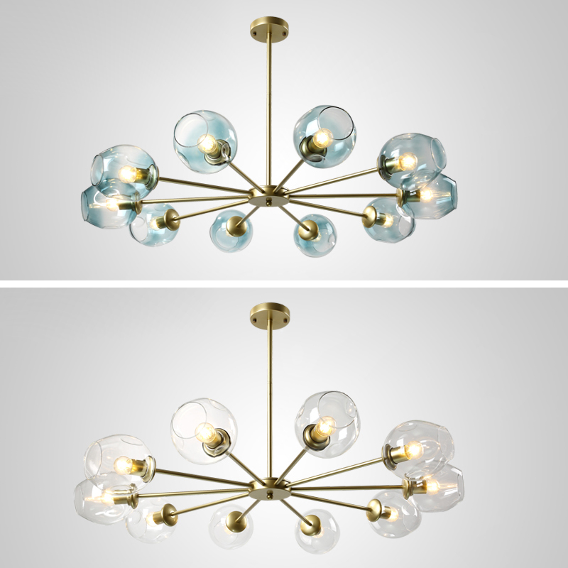 Люстра на штанге MARINE D85 Gold/Blue by ImperiumLoft