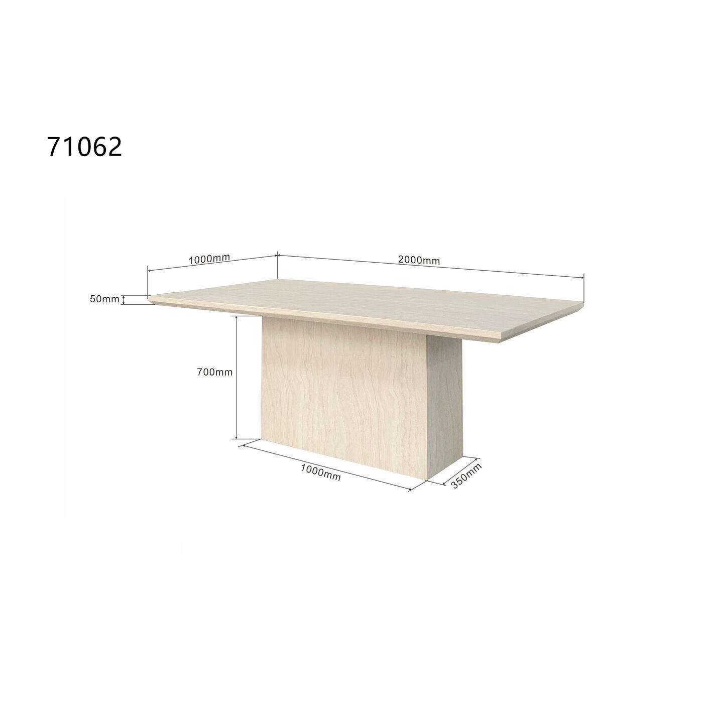 Стол Travertino 200x100cm KARE 71062