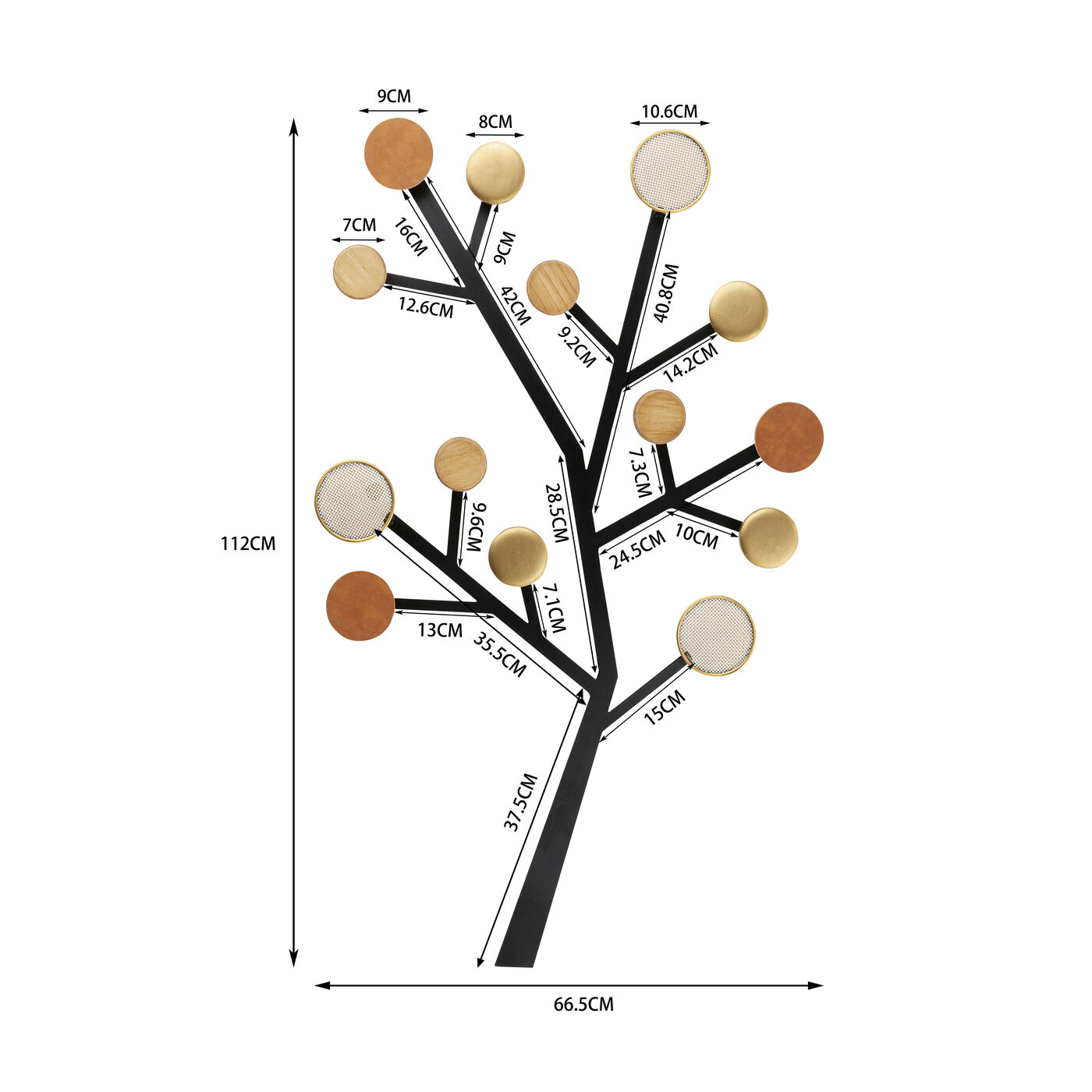 Вешалка Bubble Tree Metallic 112cm KARE 70595