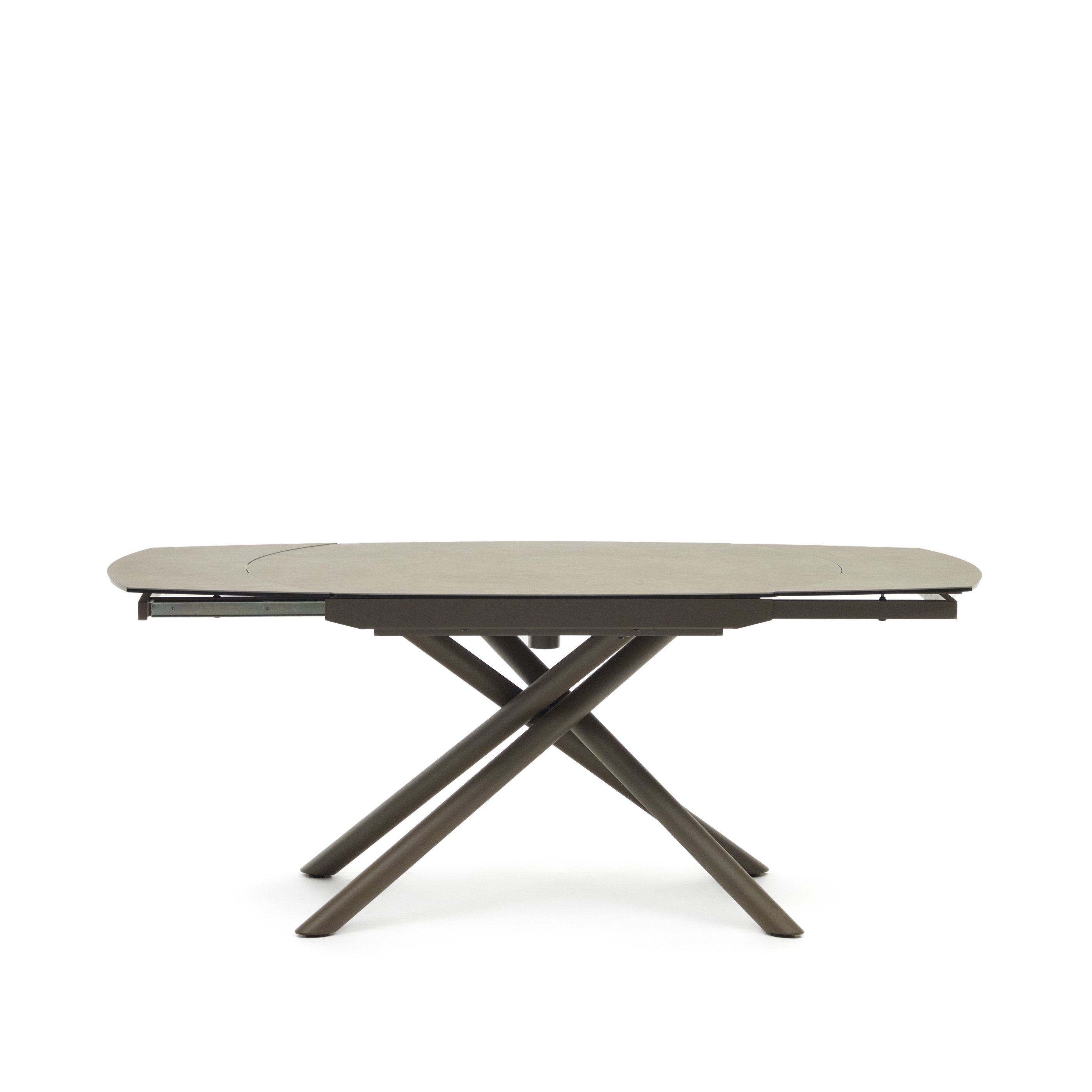 Yodalia Раздвижной стол из керамики и стали с коричневой отделкой 130 (190) x 100 см La Forma (ex Julia Grup)
