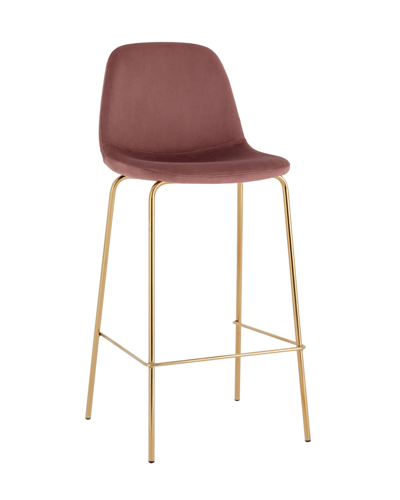 Стул барный Валенсия SN велюр пыльно-розовый золотые ножки Stool Group