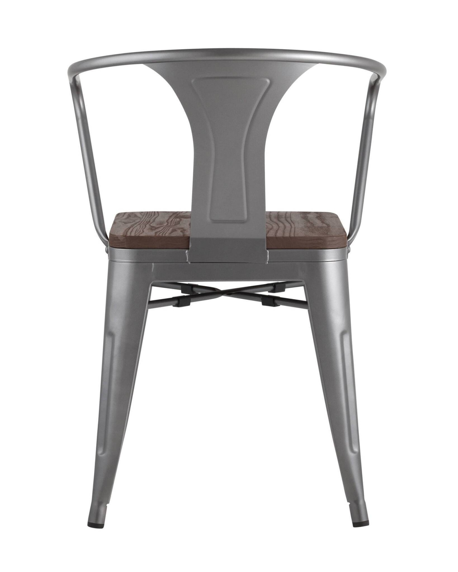 Стул TOLIX ARM WOOD с подлокотниками серебристый Stool Group