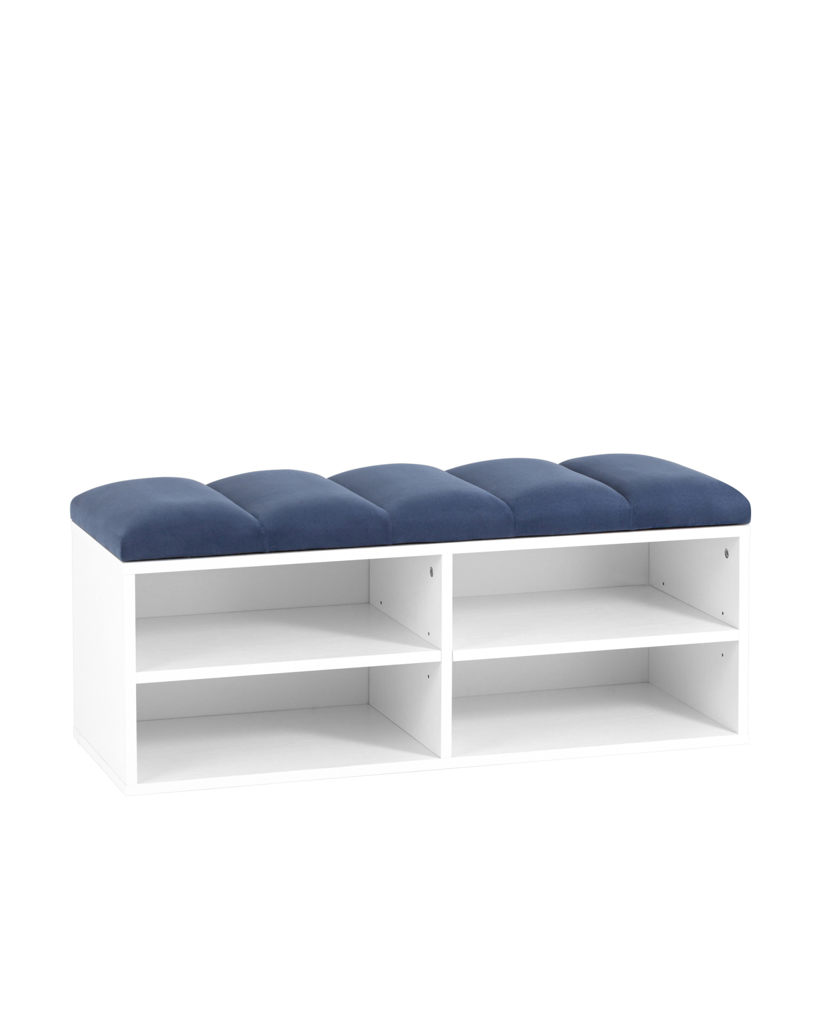 Обувница Хольст 2 белая велюр синий Stool Group