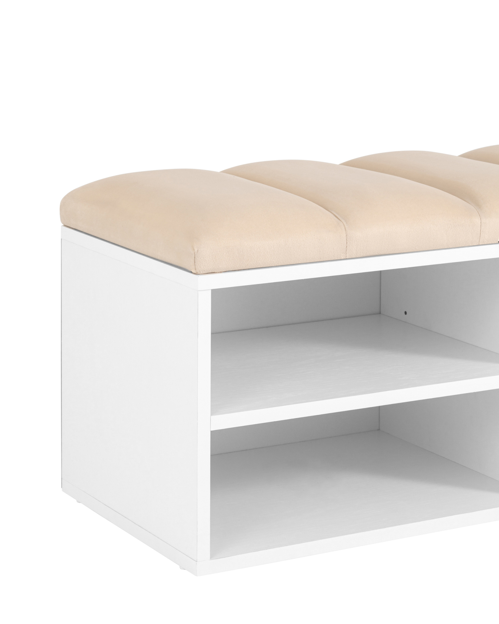 Обувница Хольст 2 белая велюр бежевый Stool Group