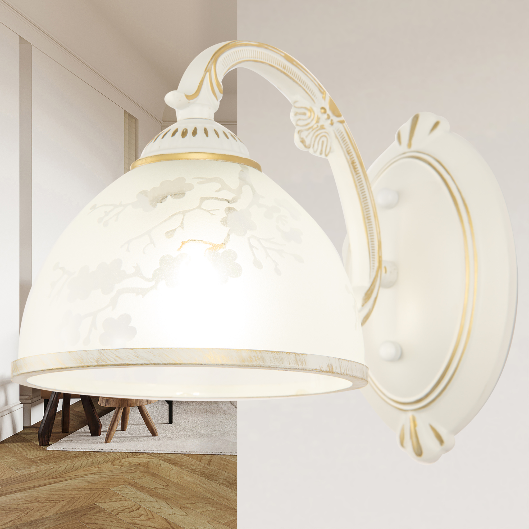 Бра с плафонами 349737/1W WT+G Arte Milano