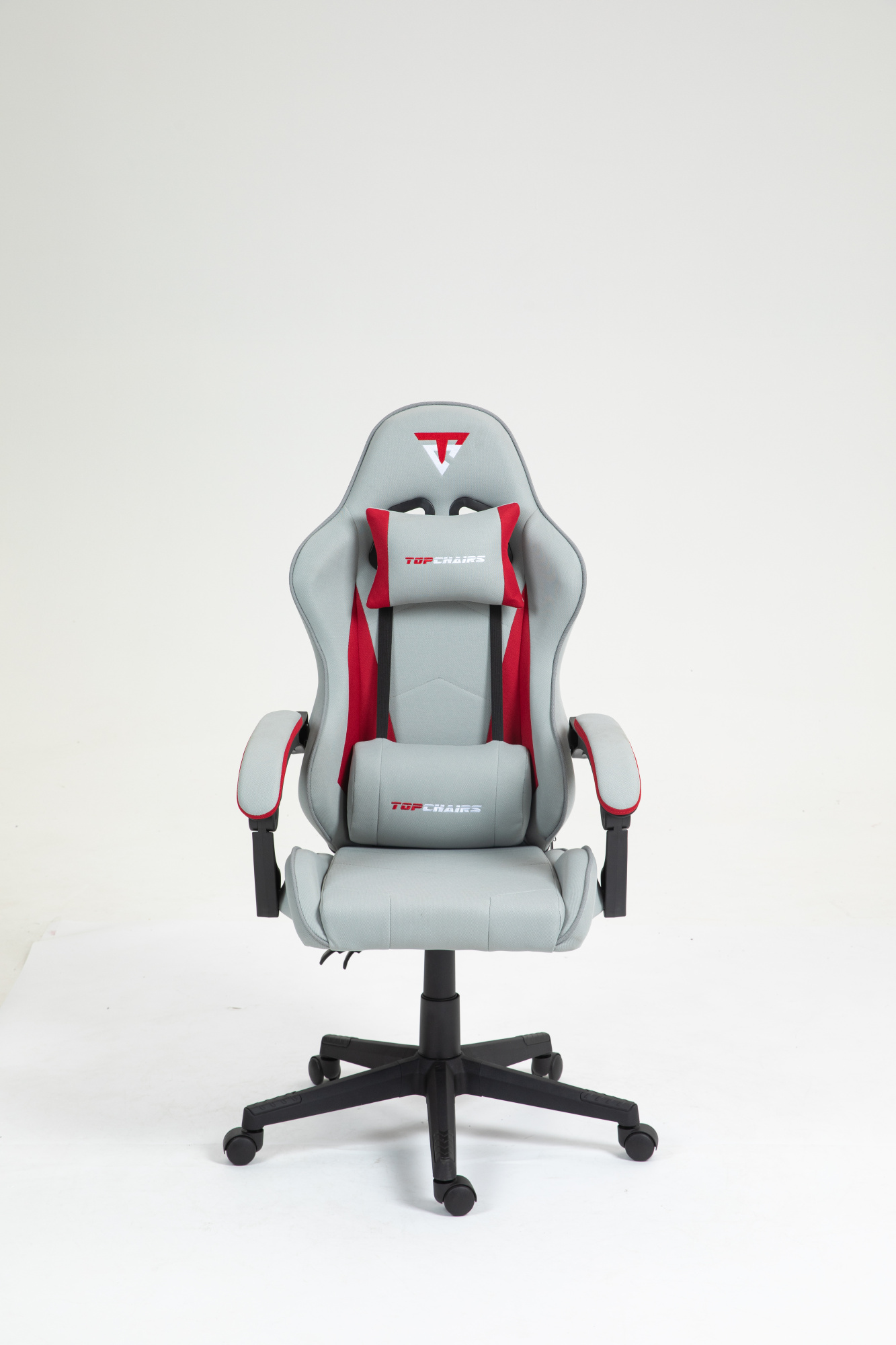 Кресло спортивное TopChairs Phantom ткань серо-красный Stool Group