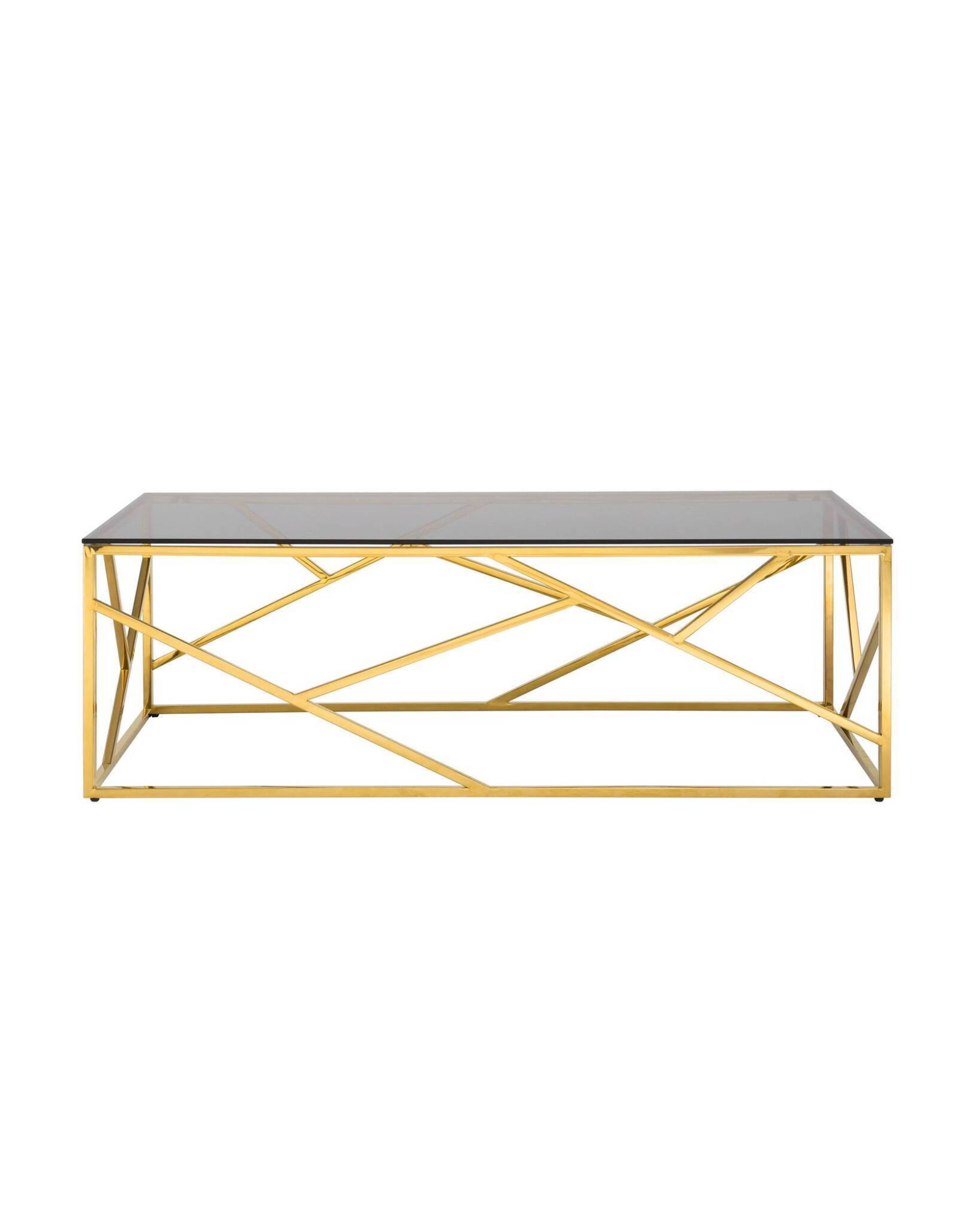 Журнальный стол 120*60 АРТ ДЕКО стекло smoke сталь золото Stool Group