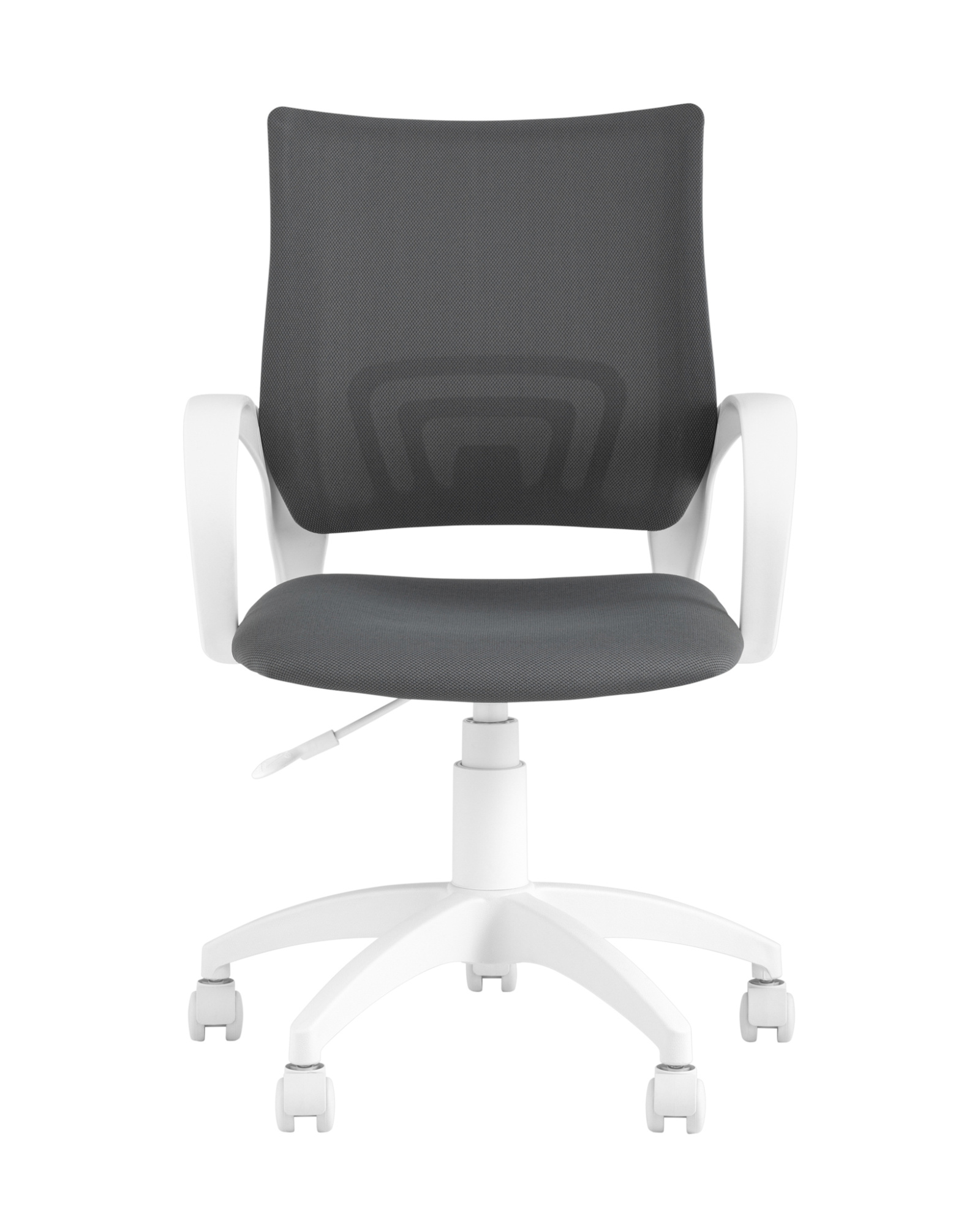Кресло офисное Topchairs ST-BASIC-W серая ткань крестовина белый пластик Stool Group