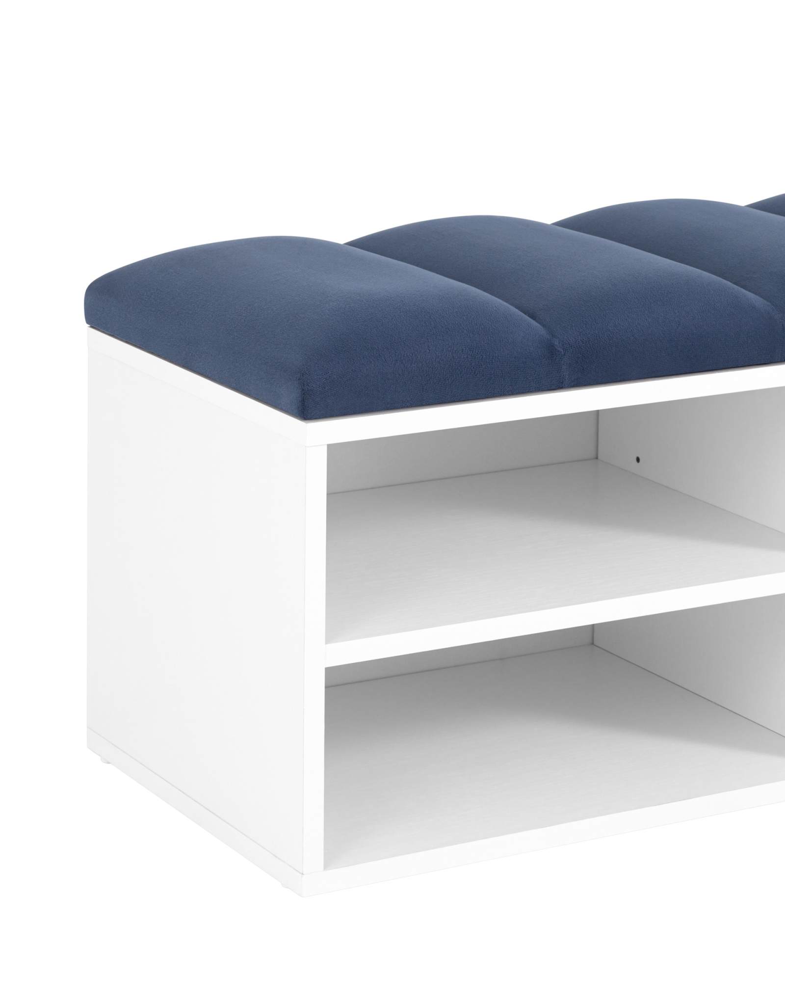 Обувница Хольст 2 белая велюр синий Stool Group