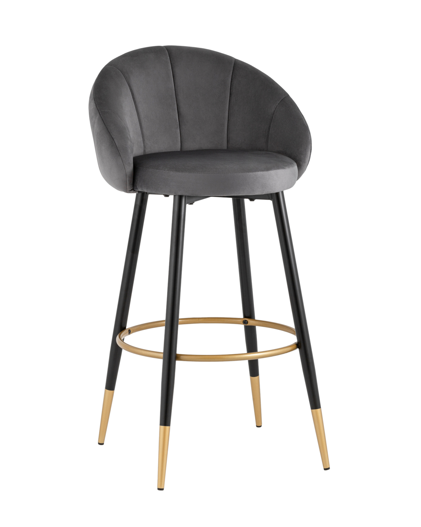 Стул барный Наоми велюр серый Stool Group
