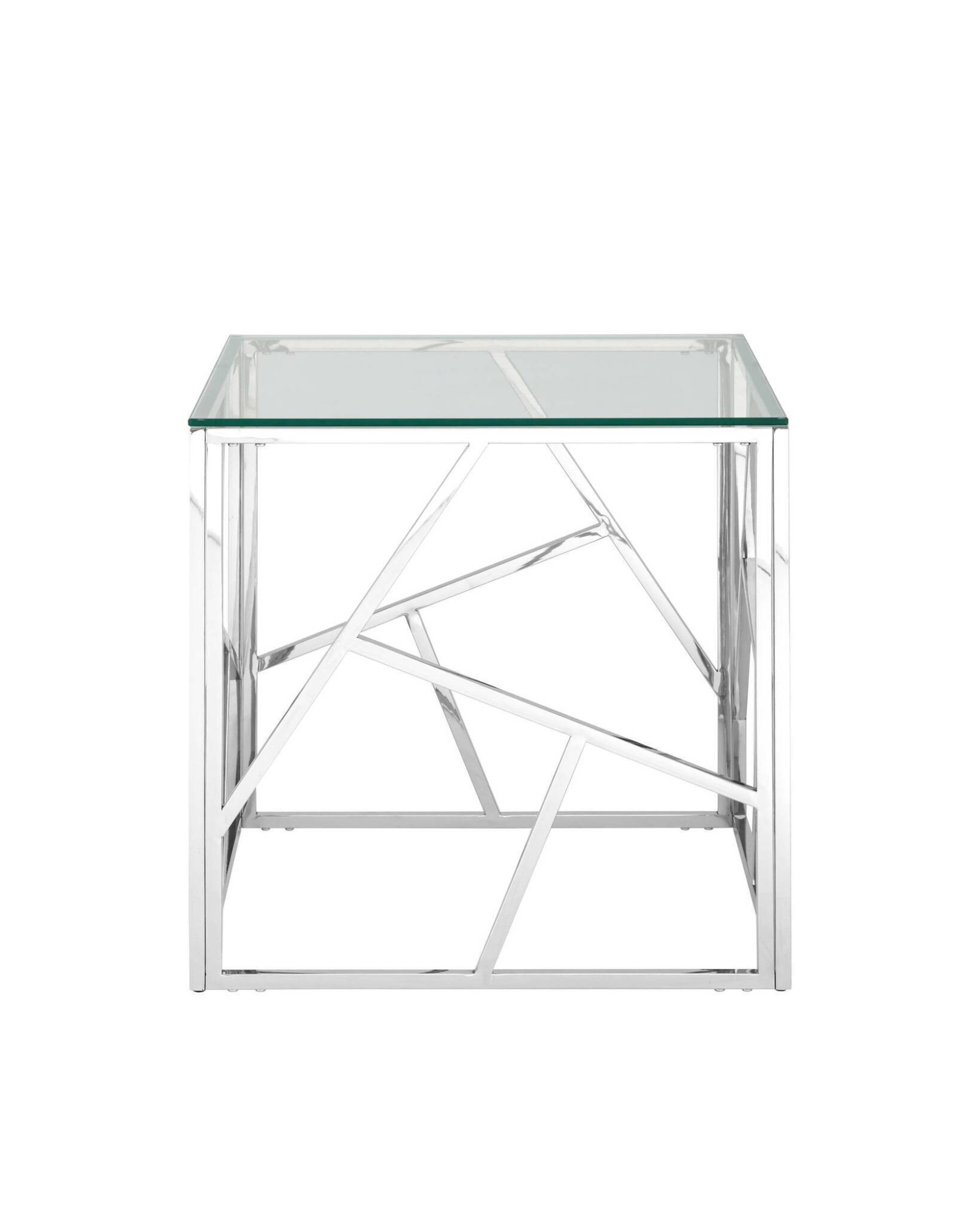 Журнальный столик 55*55 АРТ ДЕКО серебро Stool Group