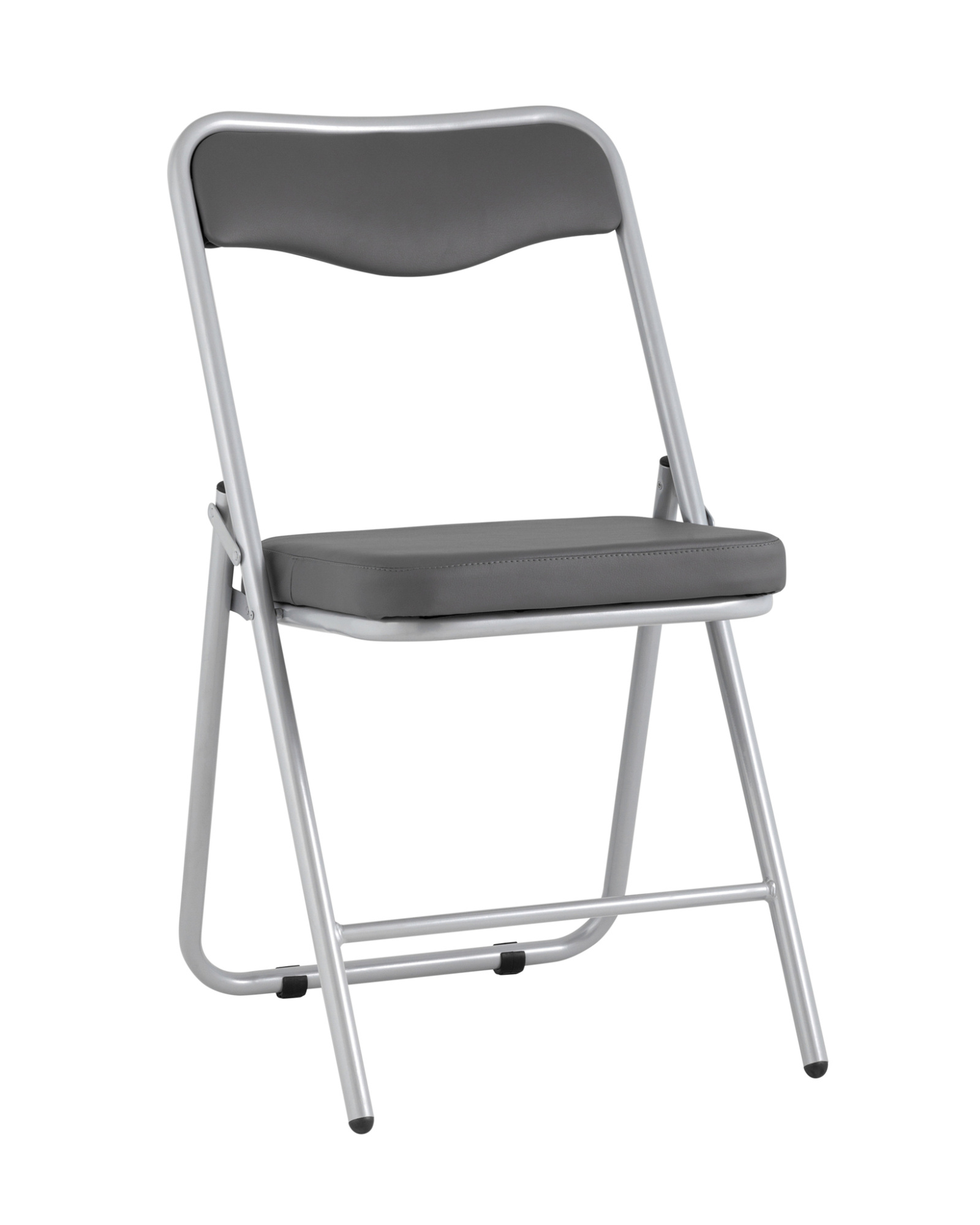 Складной стул Джонни экокожа серый каркас металлик Stool Group