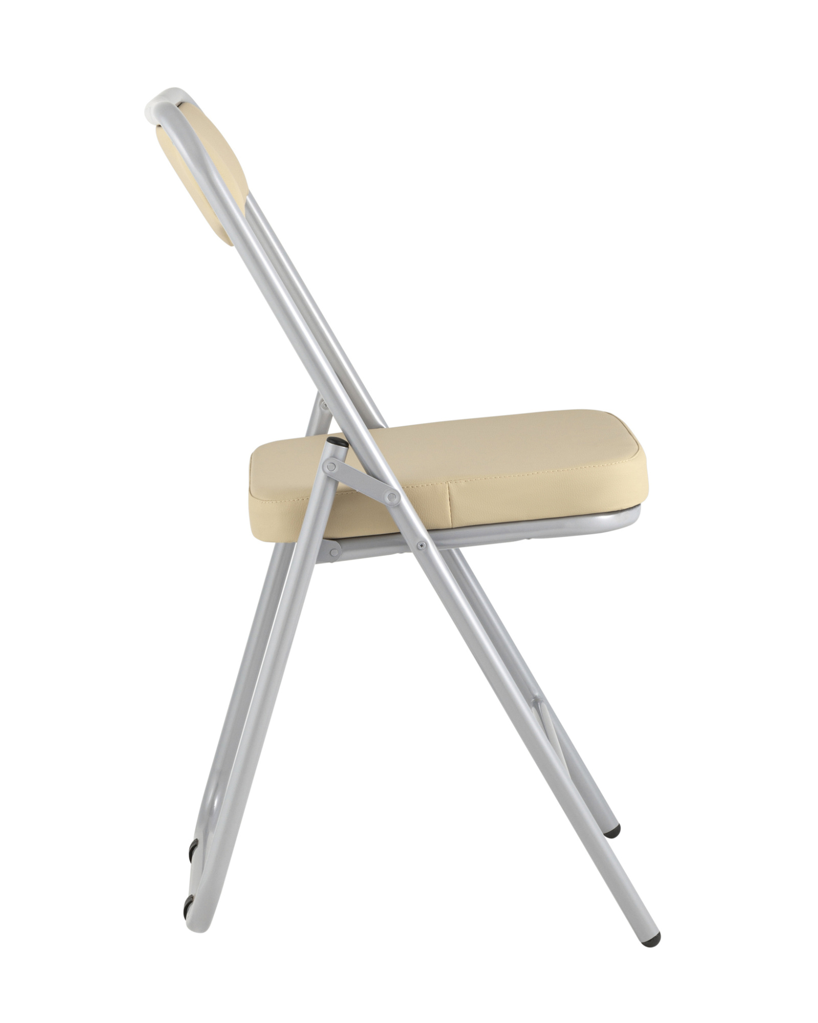Складной стул Джонни экокожа кремовый каркас металлик Stool Group