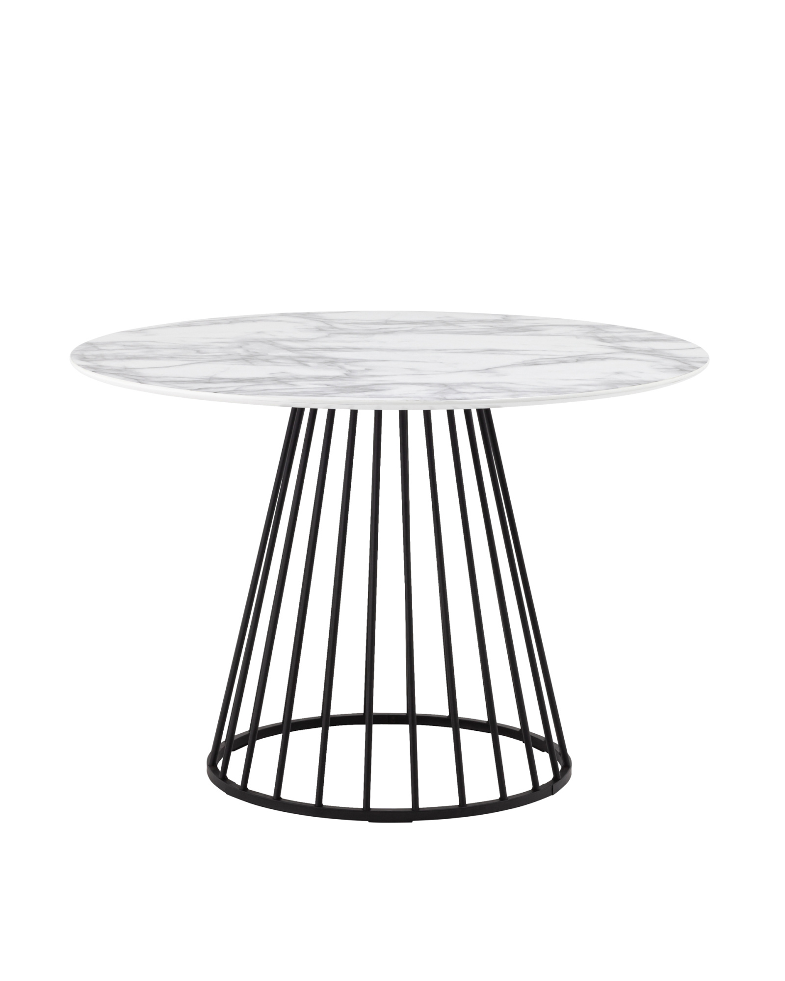 Стол обеденный Ливерпуль 110*110 белый мрамор черная ножка Stool Group