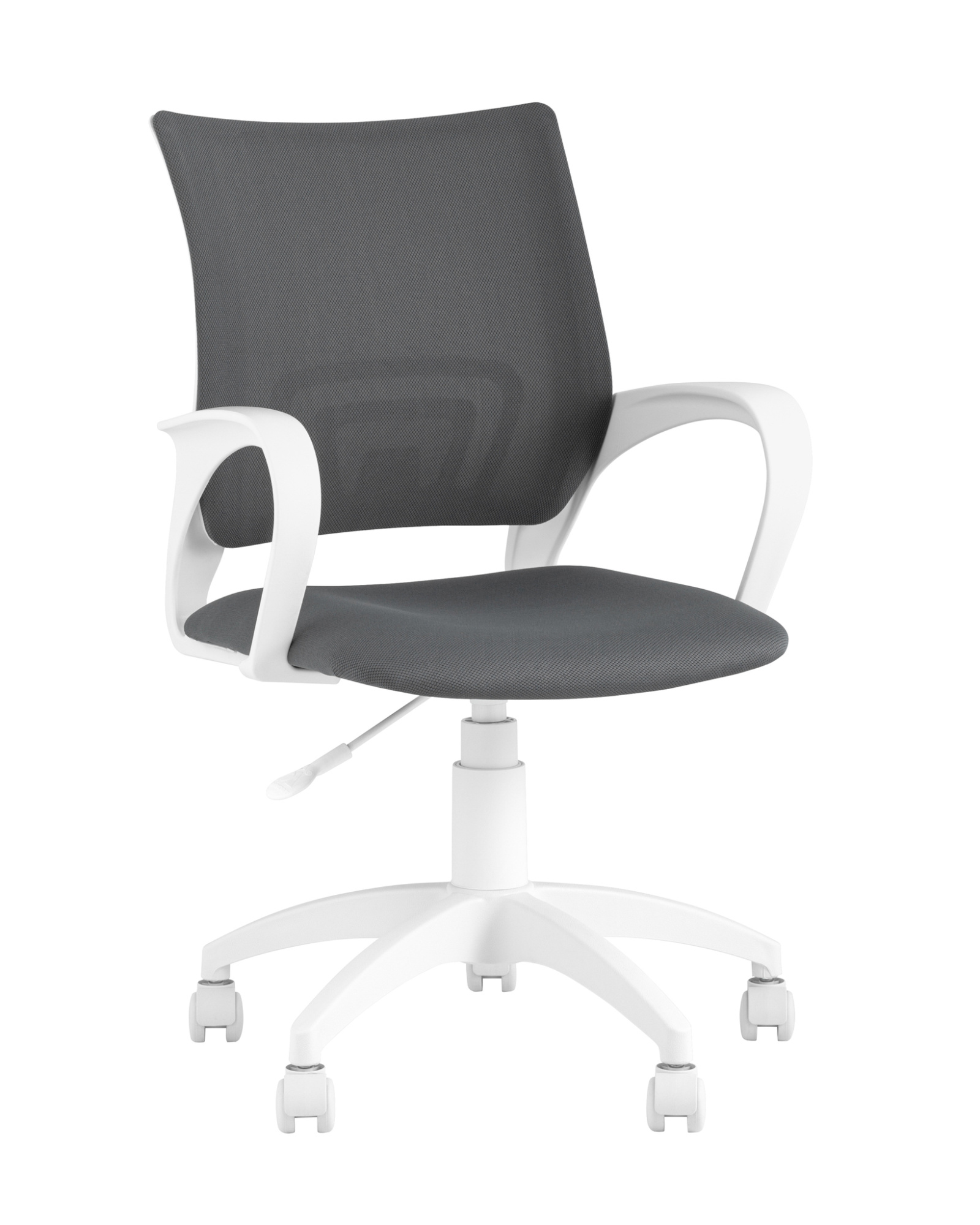 Кресло офисное Topchairs ST-BASIC-W серая ткань крестовина белый пластик Stool Group