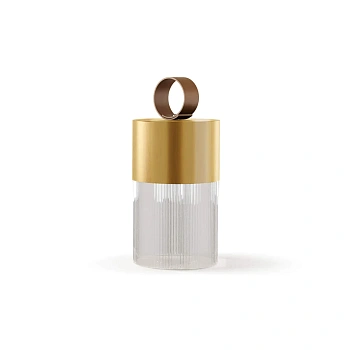 Переносная настольная лампа Bora M с крышкой из золотого металла Aromas del Campo