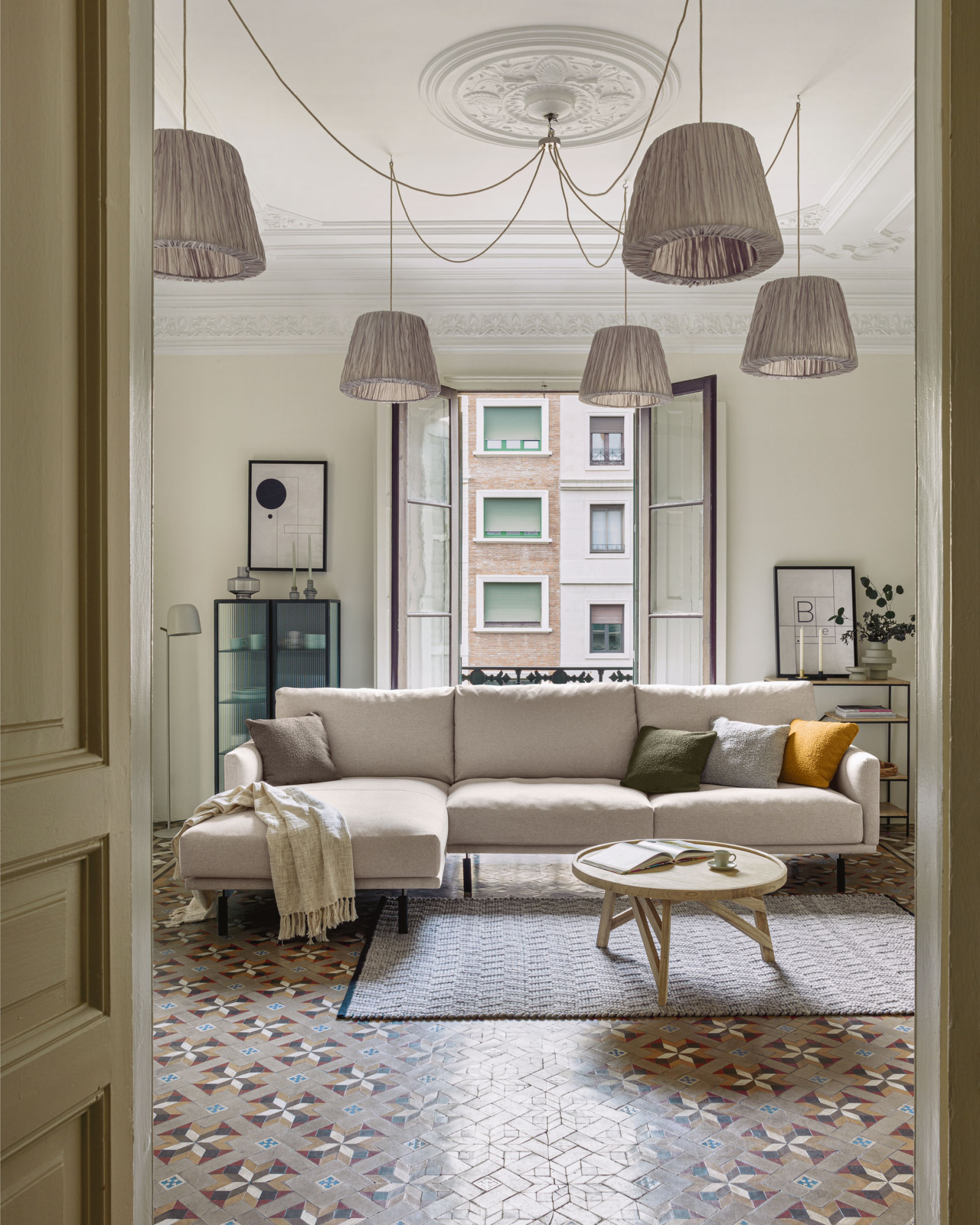 Galene 4-местный диван с левым шезлонгом бежевого цвета 314 см La Forma 145949