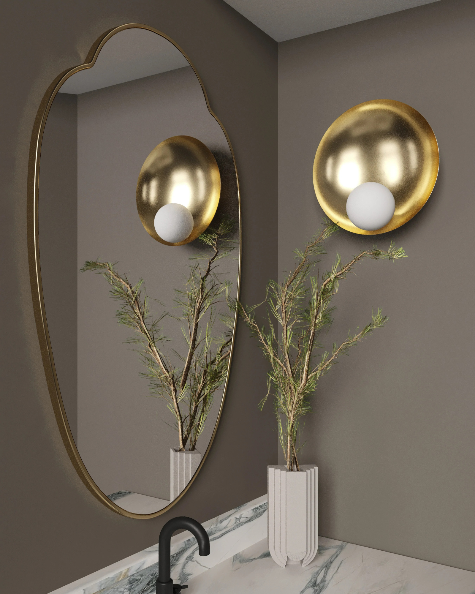 Milis Gold Зеркало в тонкой раме Smal Art-Zerkalo SM130GL