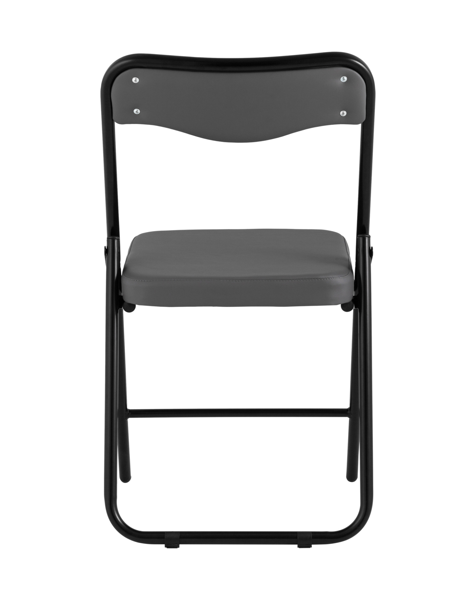 Складной стул Джонни экокожа серый каркас черный матовый Stool Group