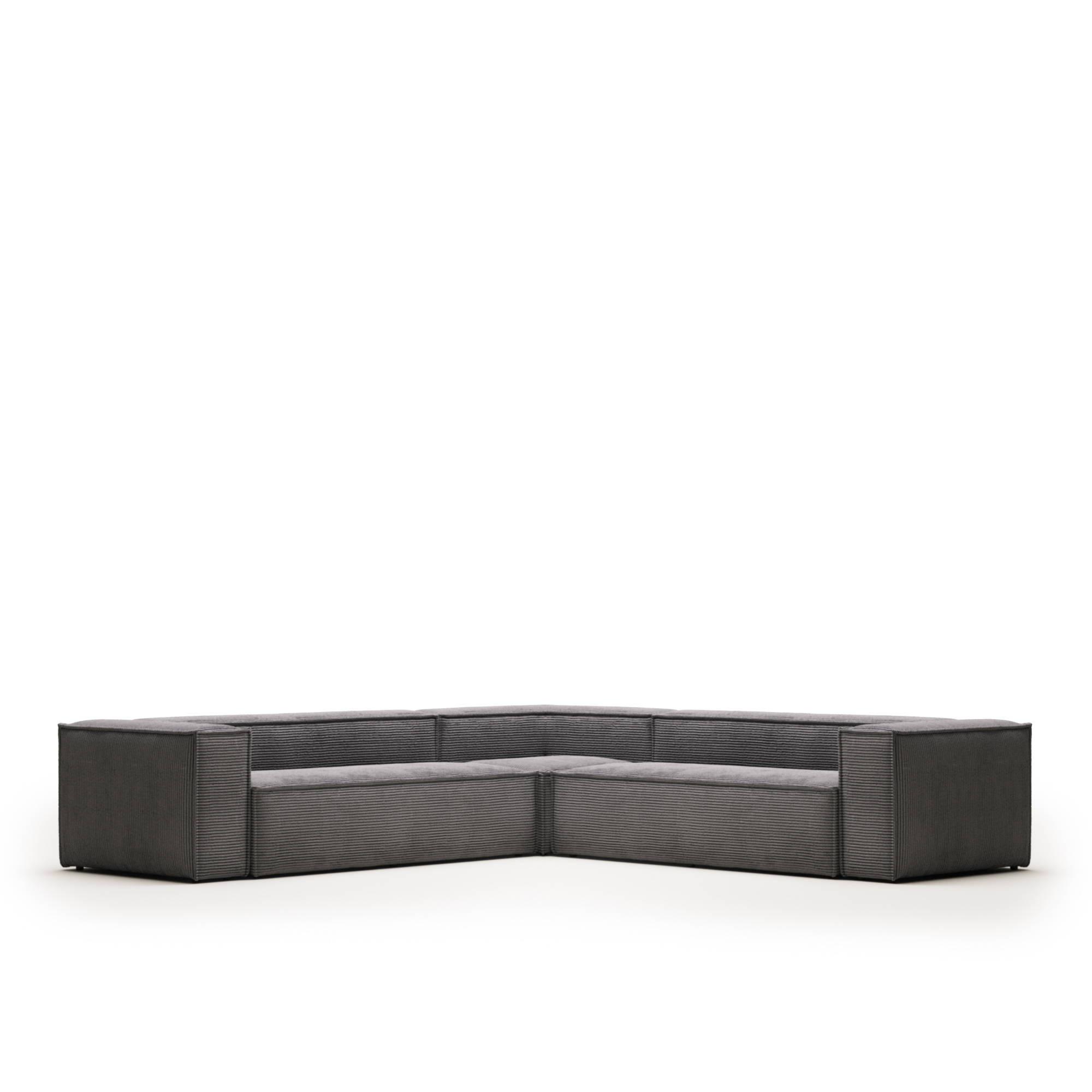 Угловой 6 местный диван Blok 320 x 320 cm серый вельвет La Forma 102396