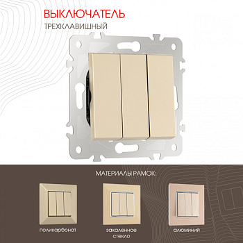 Выключатель Arte Milano 203.30-3.shampan