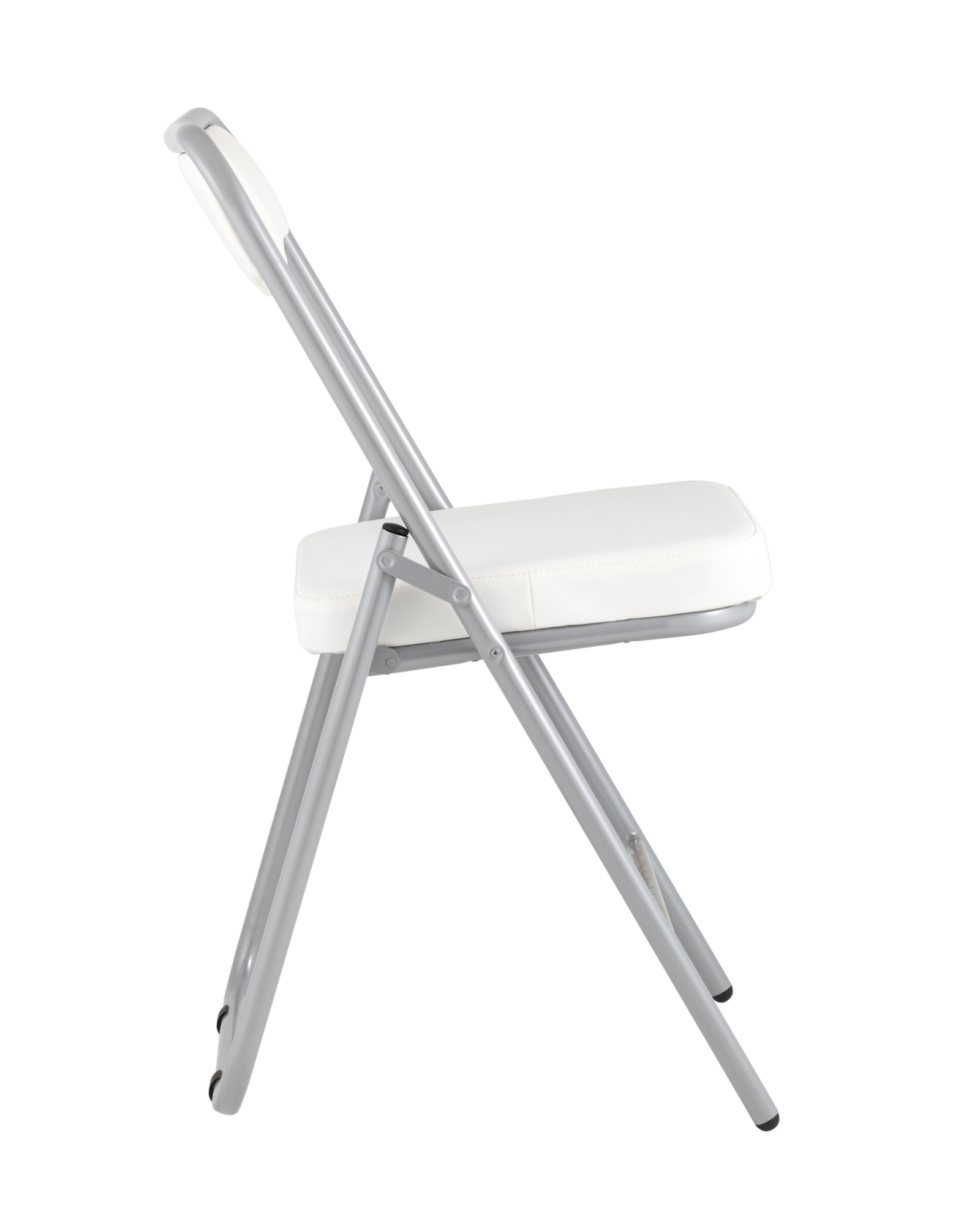 Складной стул Джонни экокожа белый каркас металлик Stool Group