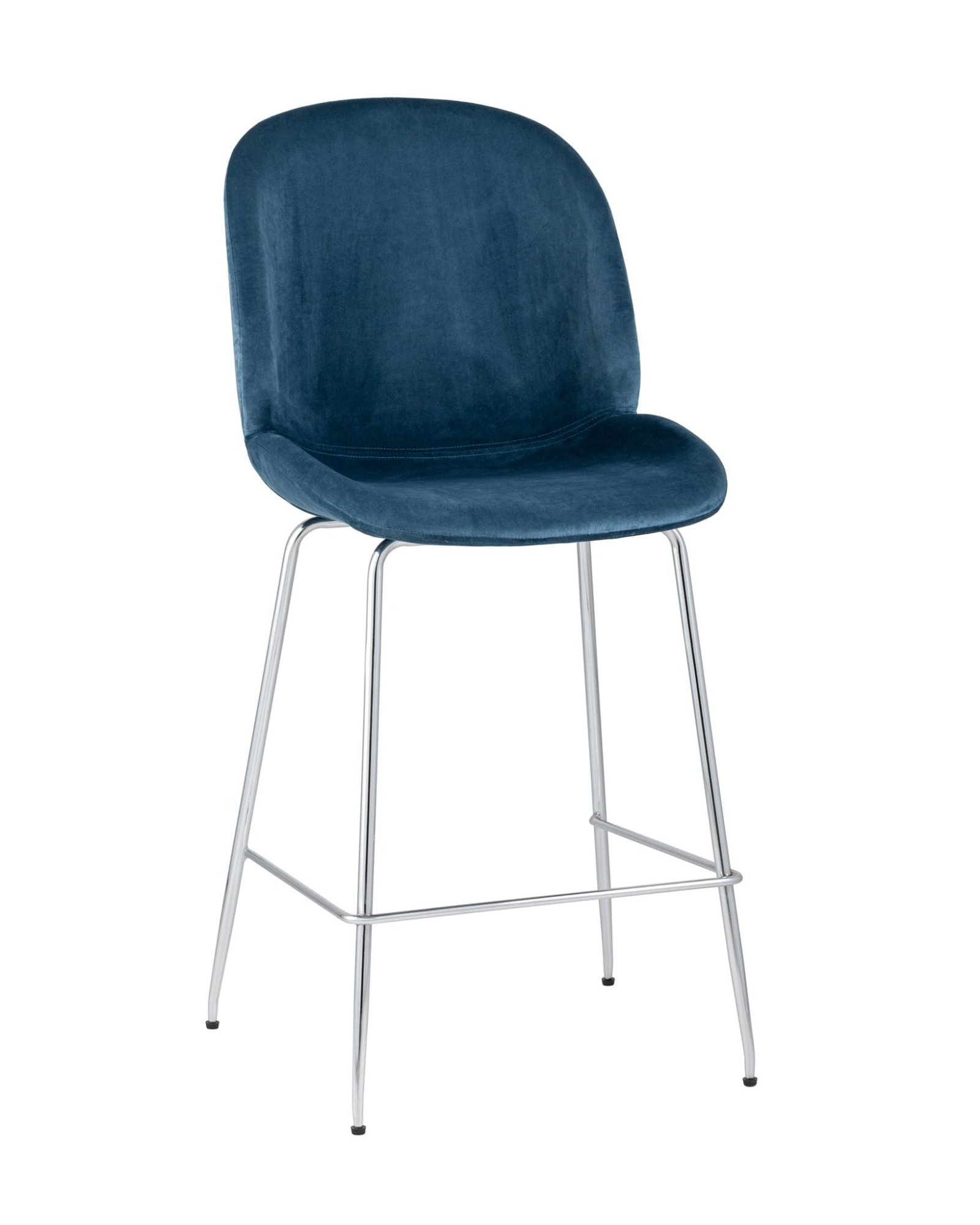 Стул полубарный Beetle со спинкой маренго хромированные ножки Stool Group