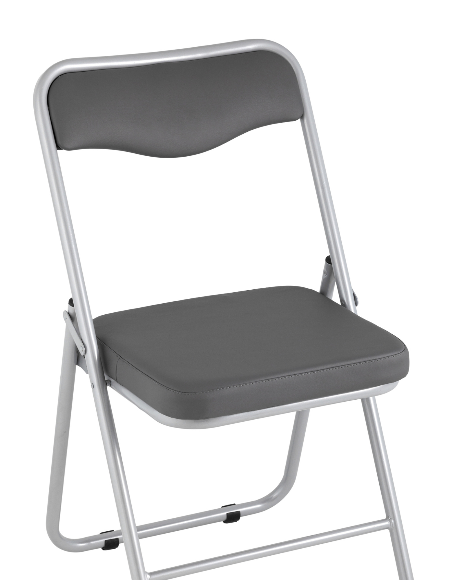Складной стул Джонни экокожа серый каркас металлик Stool Group