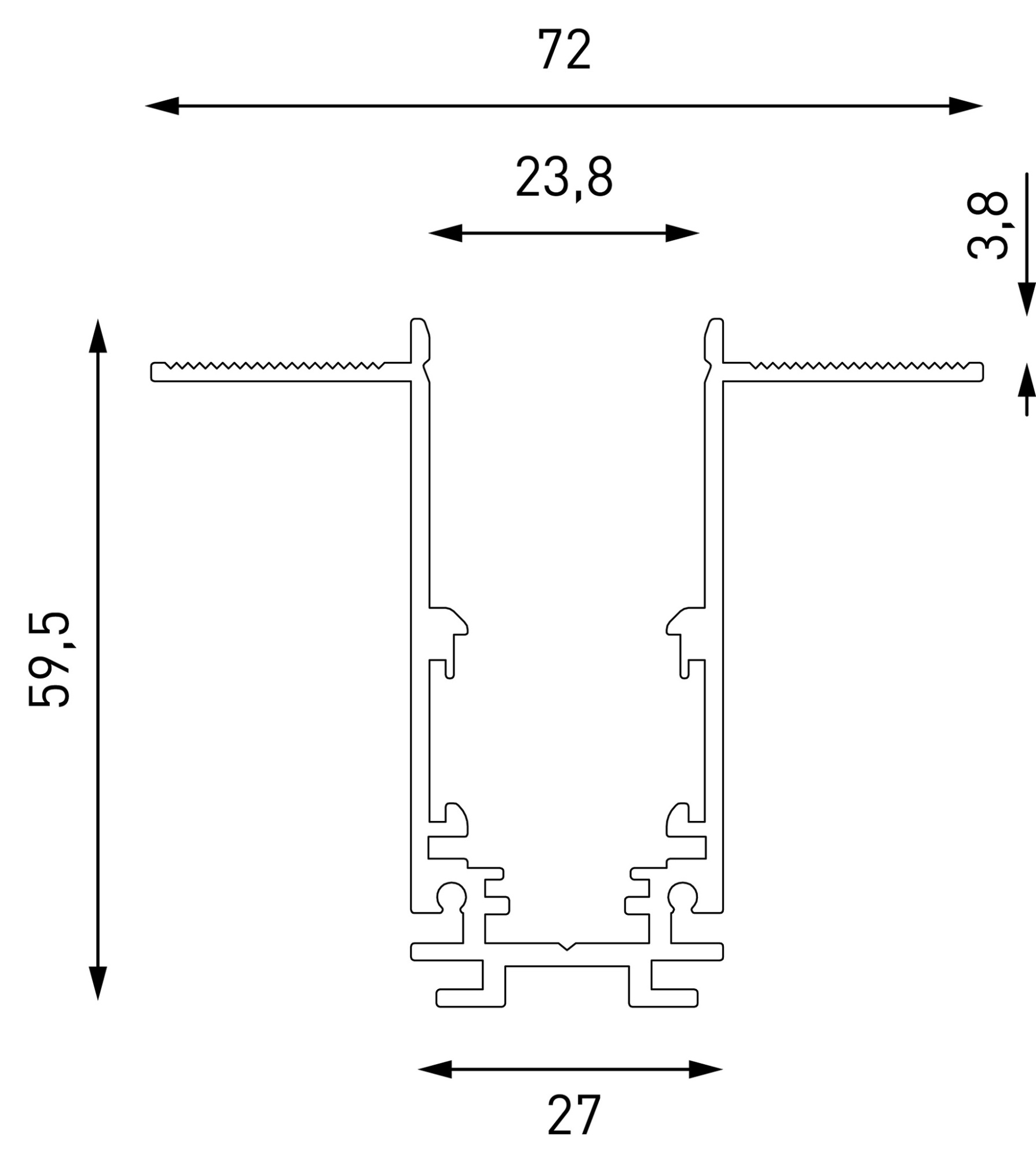 Шинопровод встраиваемый Lumker SY-LINK-20T2-2-BL