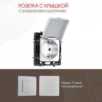 Розетка Arte Milano 217.41-1.silver